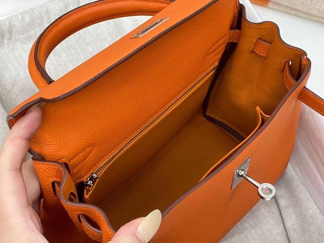 Bolsa Hermes Kelly Orange 25cm