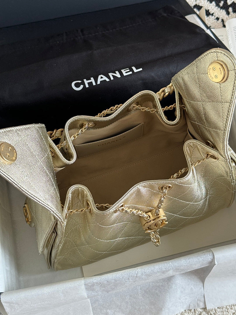 Bolsa Hobo Chanel 25 Metalica