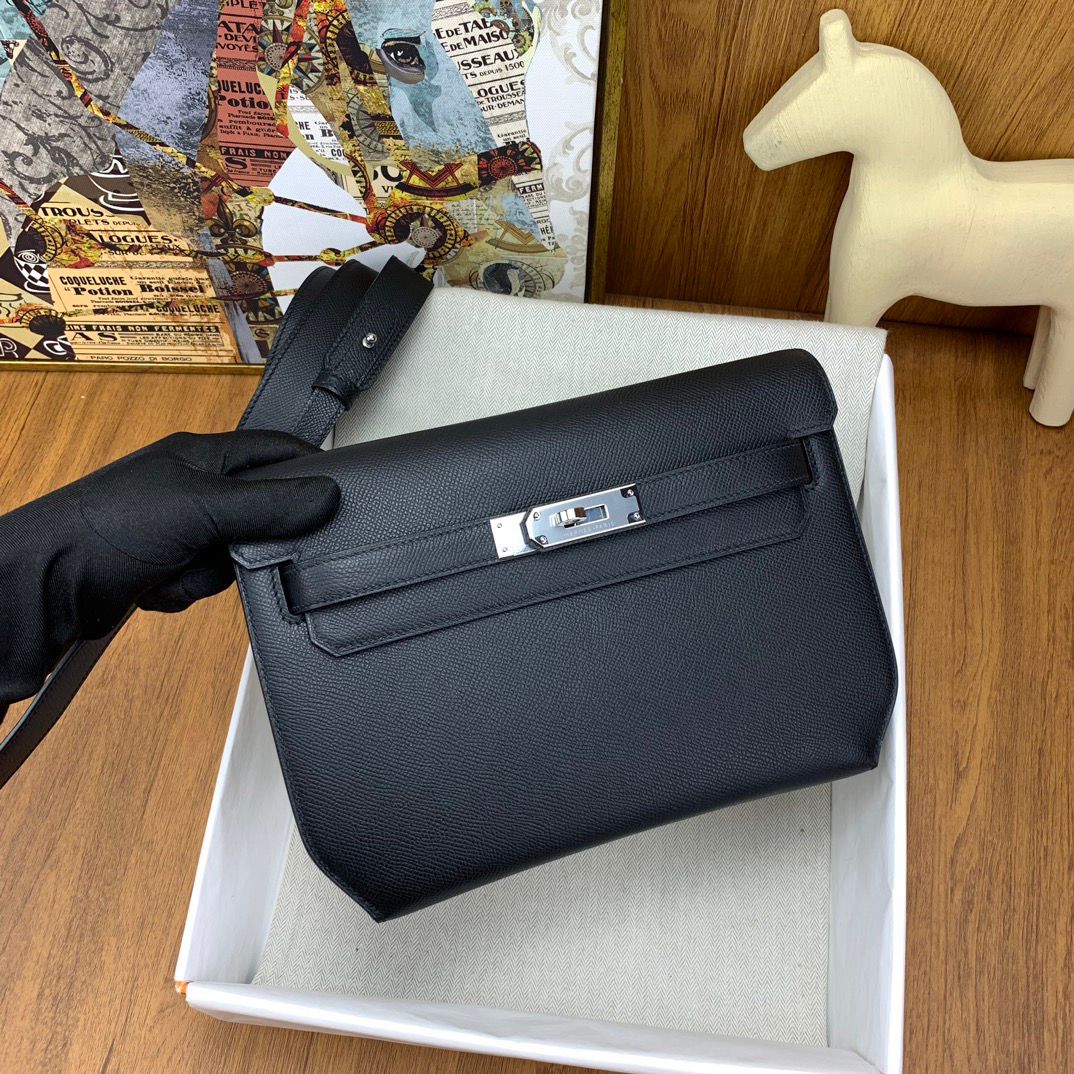 Bolsa Hermes Kelly Dépêches 25 Black