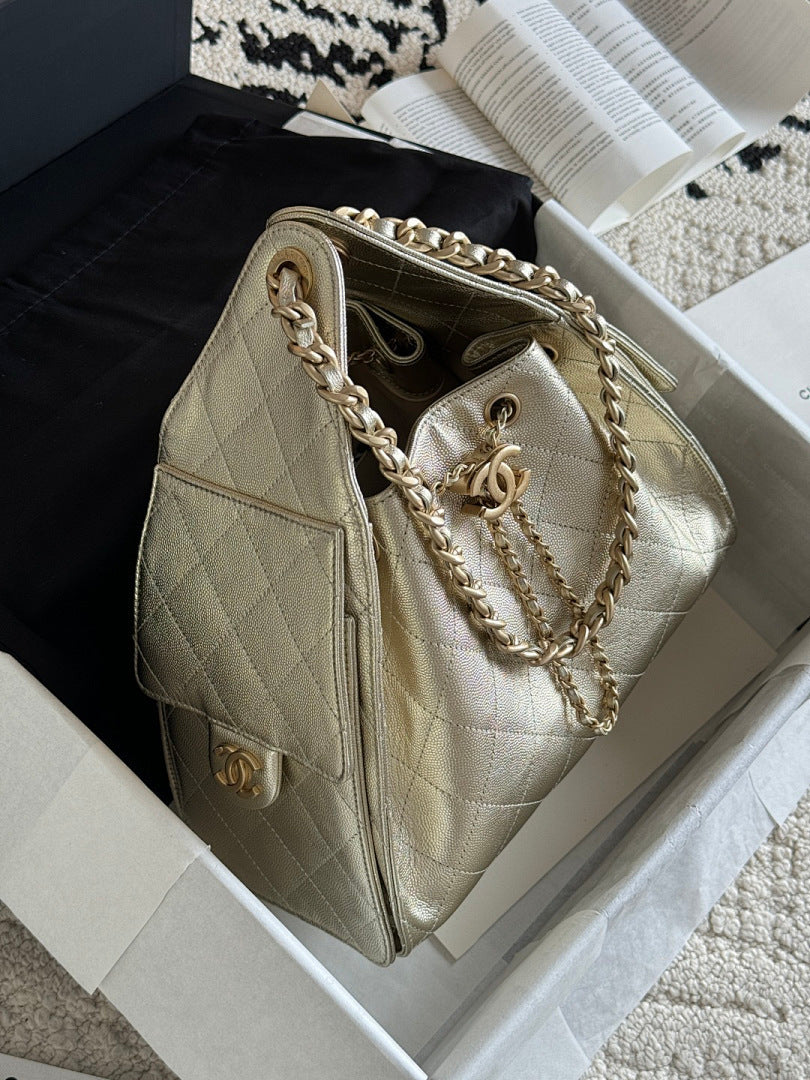 Bolsa Hobo Chanel 25 Metalica