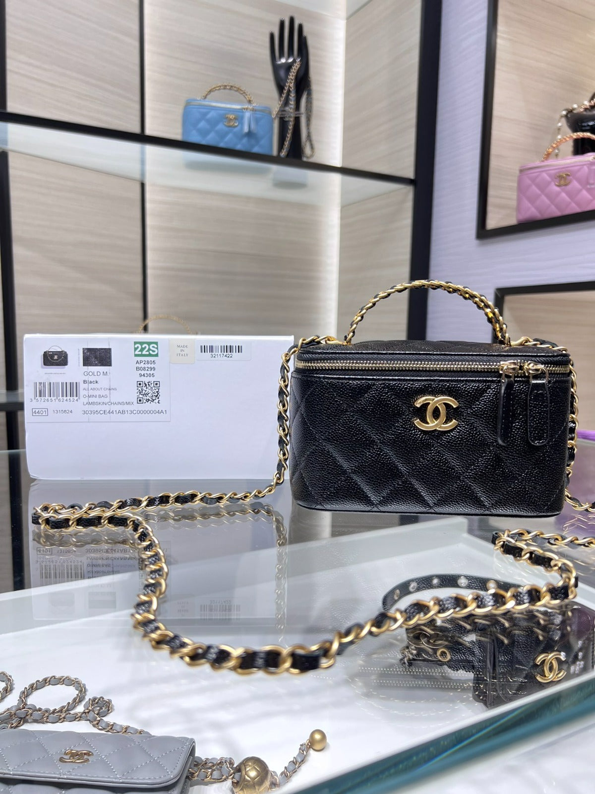 Bolsa Chanel Black Gold